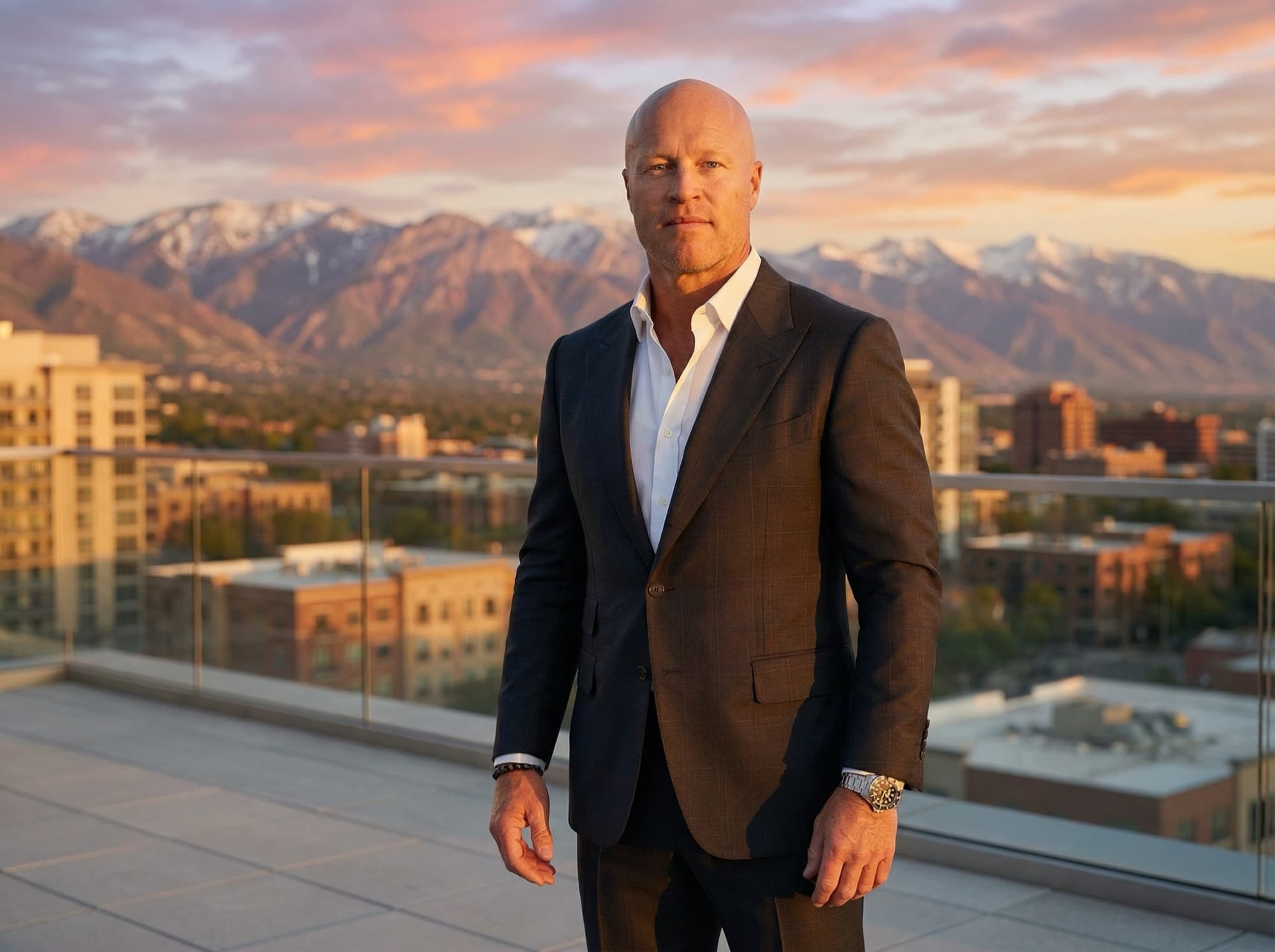 Deven Davis overlooking Salt Lake City