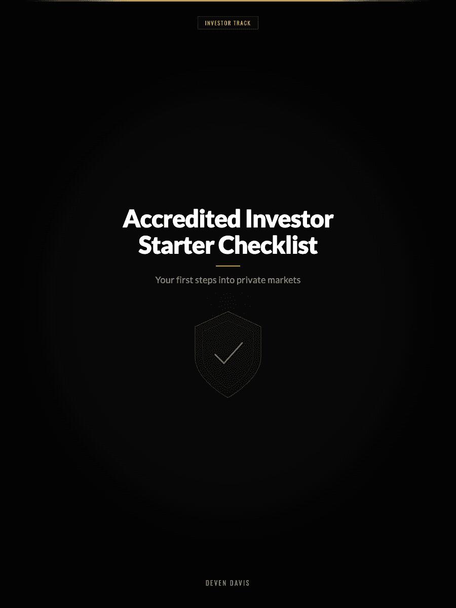 Accredited Investor Starter Checklist